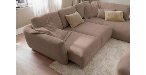 ECKSOFA  in Chenille Taupe  307/224 cm  - Taupe/Schwarz, KONVENTIONELL, Kunststoff/Textil (307/224cm) - Hom`in