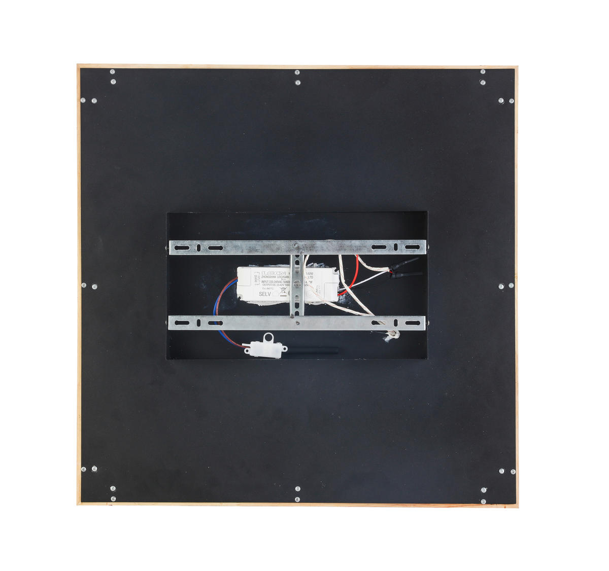 LED-DECKENLEUCHTE Hina 45/45/4,5 cm   - Schwarz/Naturfarben, Basics, Holz/Kunststoff (45/45/4,5cm) - Novel