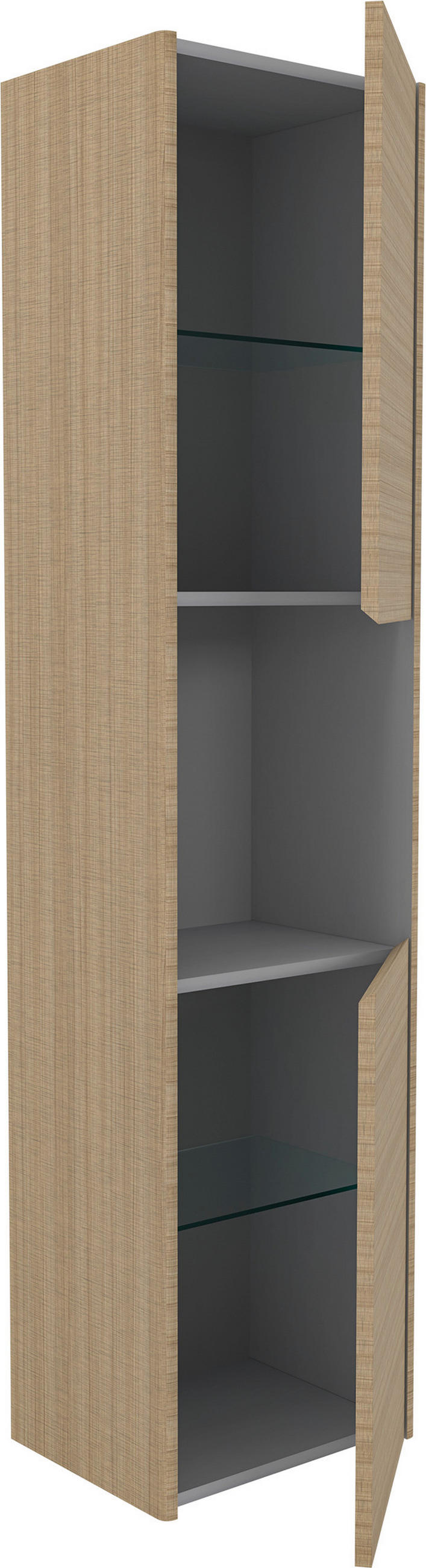MIDISCHRANK 40/132/30 cm  - Eichefarben, MODERN, Glas/Holzwerkstoff (40/132/30cm) - MID.YOU