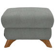 HOCKER Chenille Silberfarben  - Eichefarben/Silberfarben, MODERN, Holz/Textil (65/47/65cm) - Valnatura