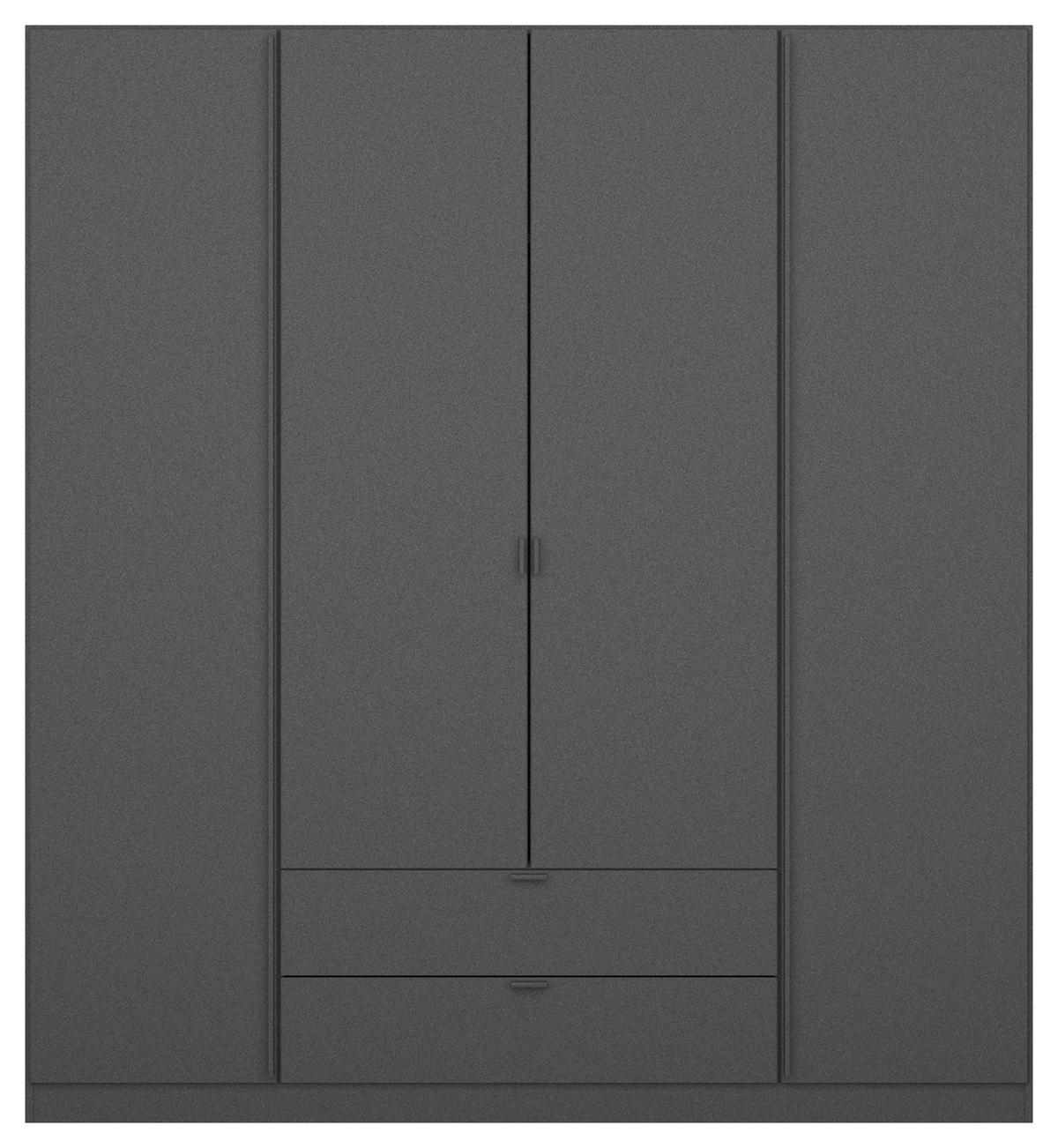 DREHTÜRENSCHRANK 181/197/54 cm,  in Grau, 4-türig  - Grau, MODERN, Holzwerkstoff/Metall (181/197/54cm) - Rauch Möbel