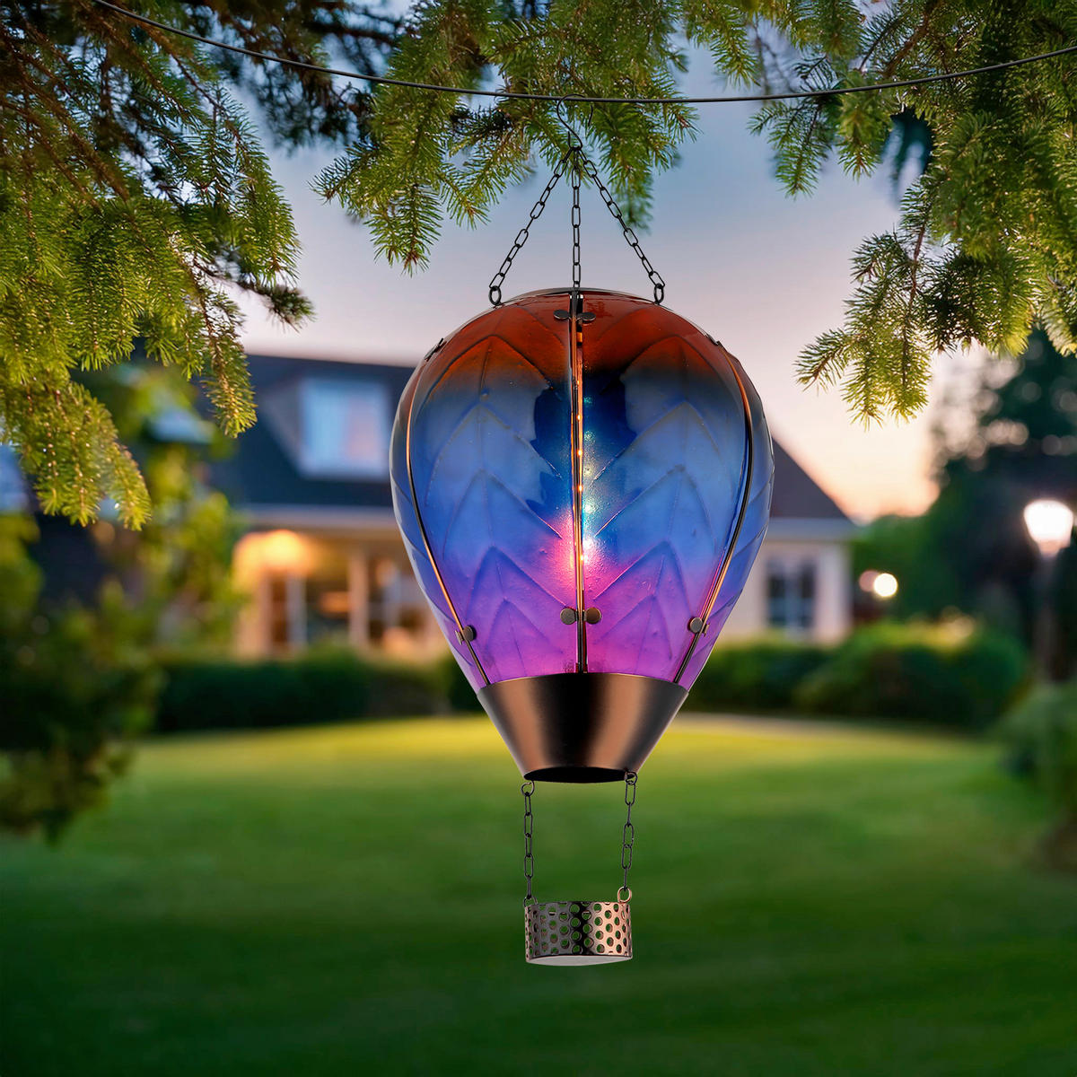 SOLARLEUCHTE  - Multicolor/Schwarz, Design, Glas/Kunststoff (27/37cm) - Globo