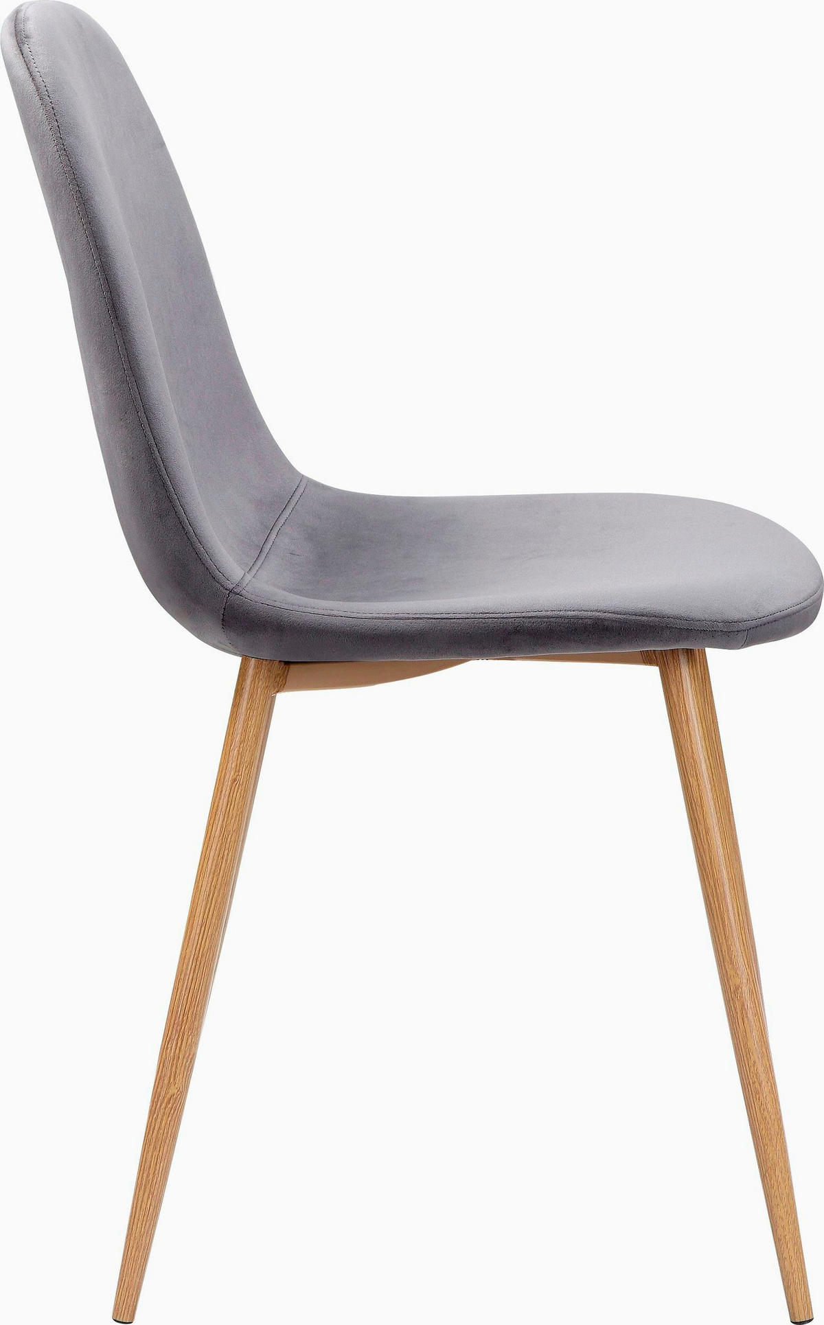 STUHL-SET Velours Anthrazit, Eichefarben  - Eichefarben/Anthrazit, Design, Textil/Metall (44/87/51cm) - MID.YOU