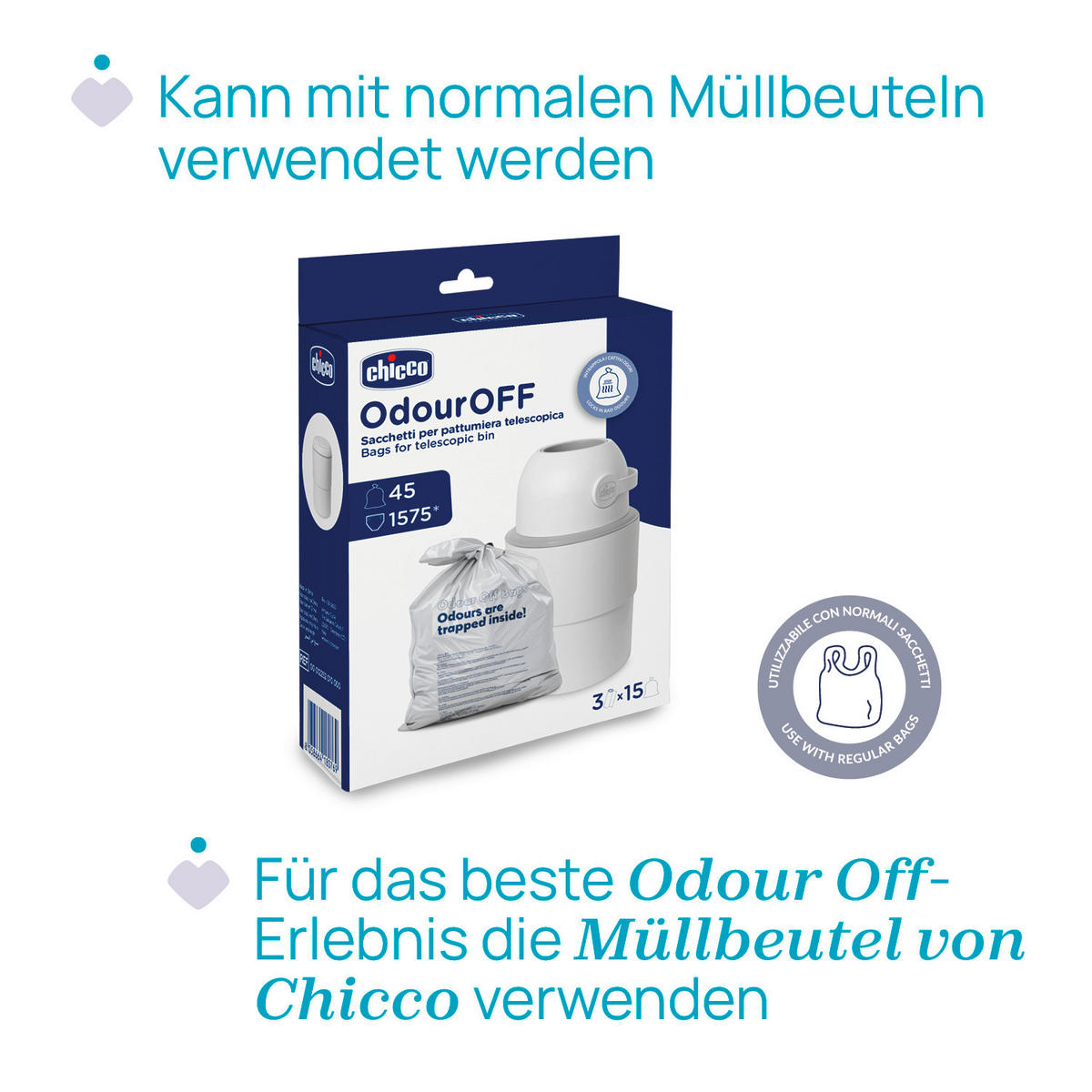 WINDELEIMER 29/5 cm  - Weiß, Basics, Kunststoff (29/5cm) - Chicco