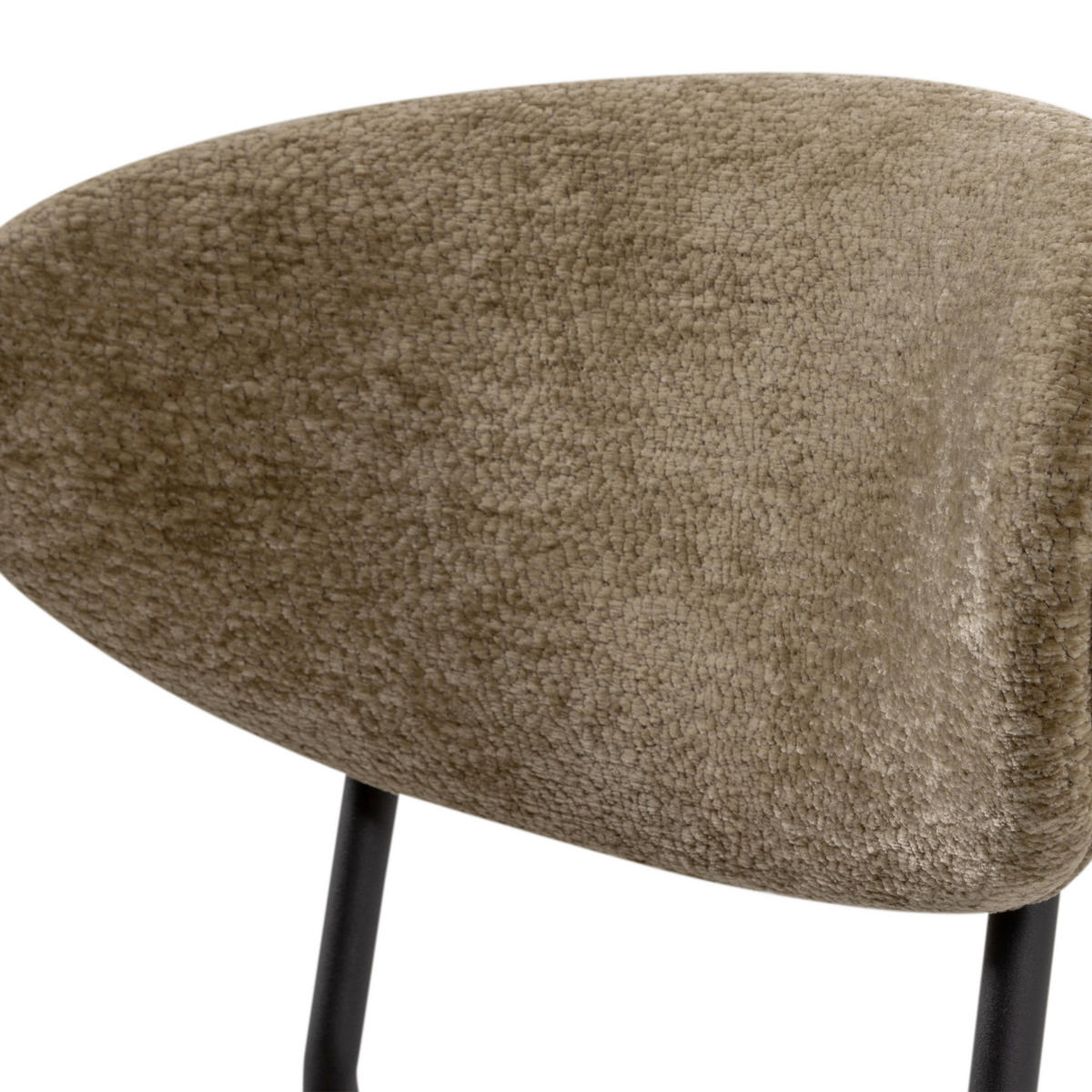 STUHL-SET 2 Stück  in Eisen Chenille  - Schwarz/Braun, MODERN, Textil/Metall (47/79/53cm) - Livetastic