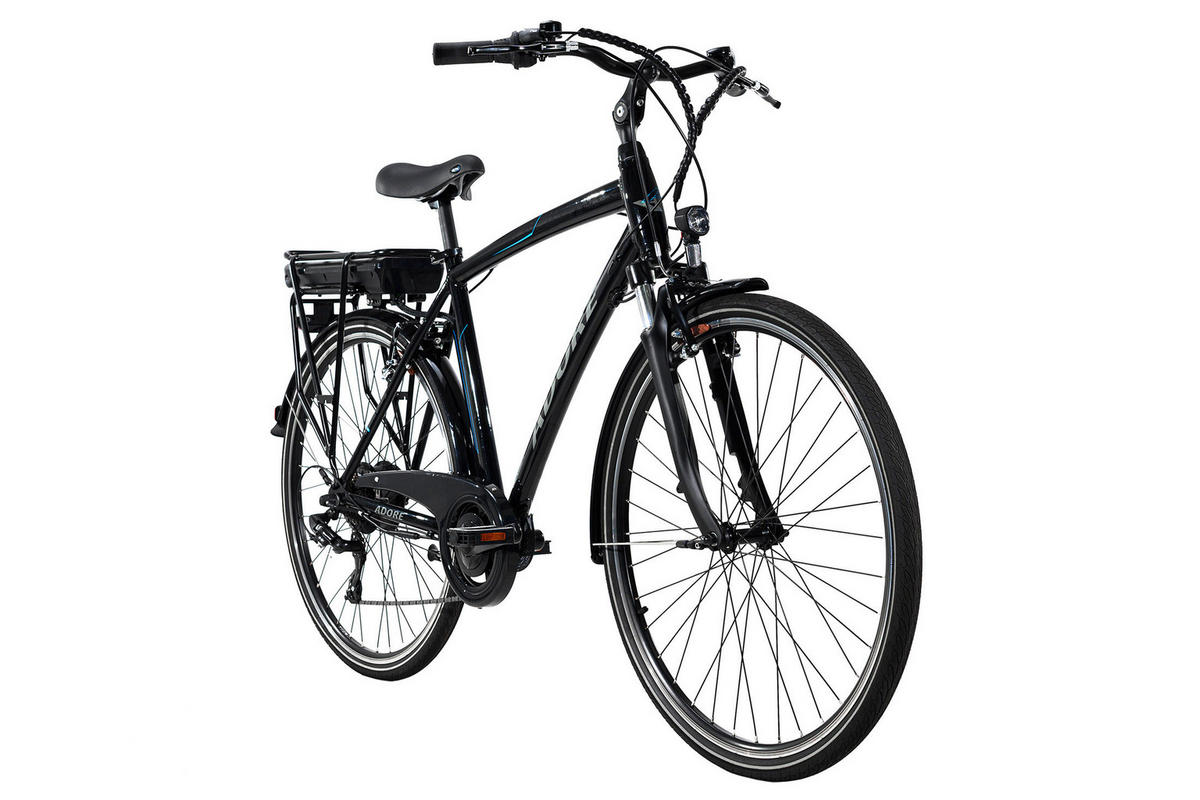ELEKTROFAHRRAD ALU-CITY HERREN ADORE 113E 28 Zoll  - Schwarz, MODERN, Metall