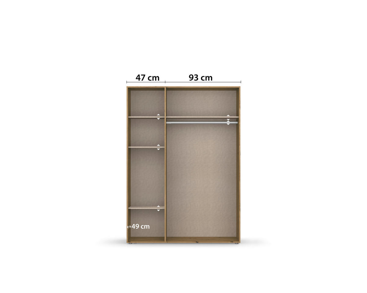 DREHTÜRENSCHRANK in Eiche Artisan  - Eiche Artisan, Modern, Holzwerkstoff/Kunststoff (140/194/53cm) - Rauch Möbel