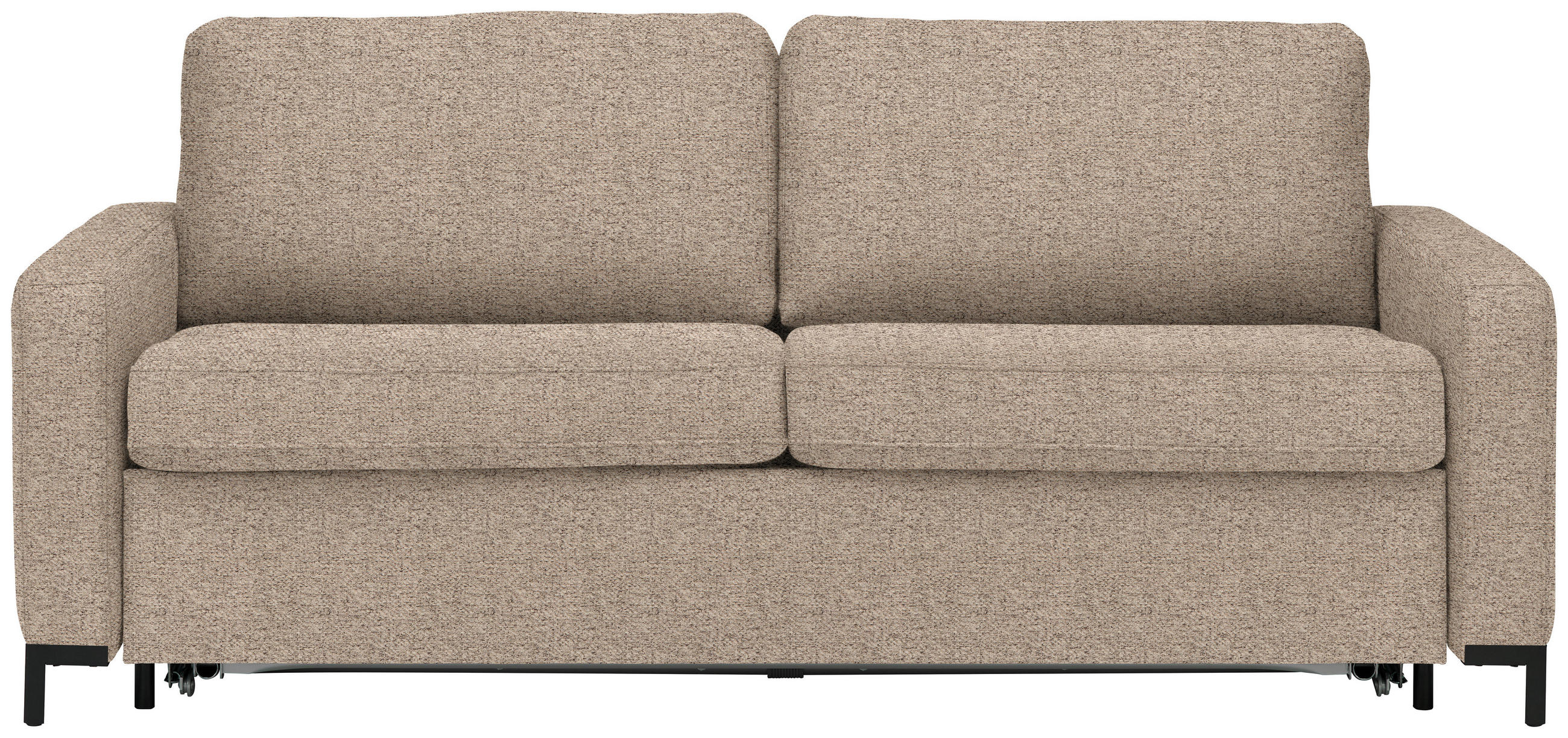 SCHLAFSOFA in Textil Hellbraun  - Hellbraun/Schwarz, Konventionell, Textil/Metall (187/84/97cm) - Welnova