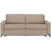 SCHLAFSOFA in Textil Hellbraun  - Hellbraun/Schwarz, Konventionell, Textil/Metall (187/84/97cm) - Welnova