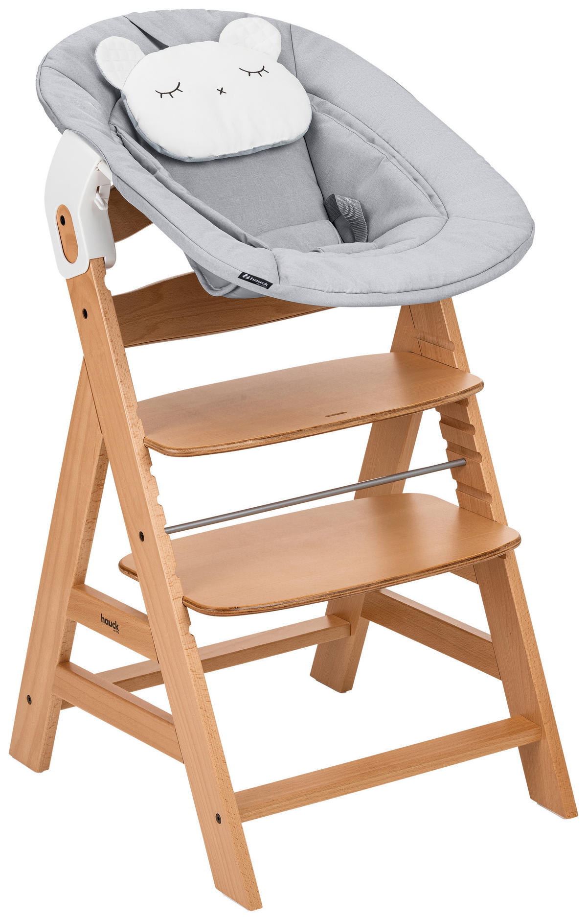 HOCHSTUHL-SET Apha Newborn Set Naturfarben, Hellgrau Nature Grey  - Hellgrau/Naturfarben, Basics, Holz/Textil (65/93,5/49cm) - Hauck