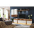 WOHNWAND Eiche furniert Eichefarben, Weiß - Edelstahlfarben/Eichefarben, Design, Glas/Holz (296/202/53/33/20cm) - Venjakob