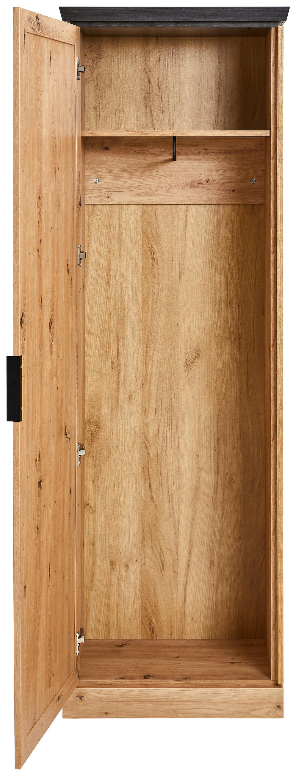 GARDEROBENSCHRANK  in 63,1/195,2/38,5 cm  - Dunkelgrau/Schwarz, LIFESTYLE, Holzwerkstoff/Metall (63,1/195,2/38,5cm) - Xora