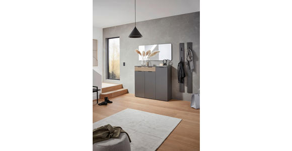 GARDEROBE 4-teilig  in 160/200/40 cm  - Eichefarben/Graphitfarben, Design, Holzwerkstoff (160/200/40cm) - Voleo
