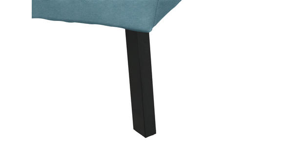 ECKSOFA in Feincord Türkis 205/280 cm - Türkis/Schwarz, Design, Textil/Metall (205/280cm) - Xora