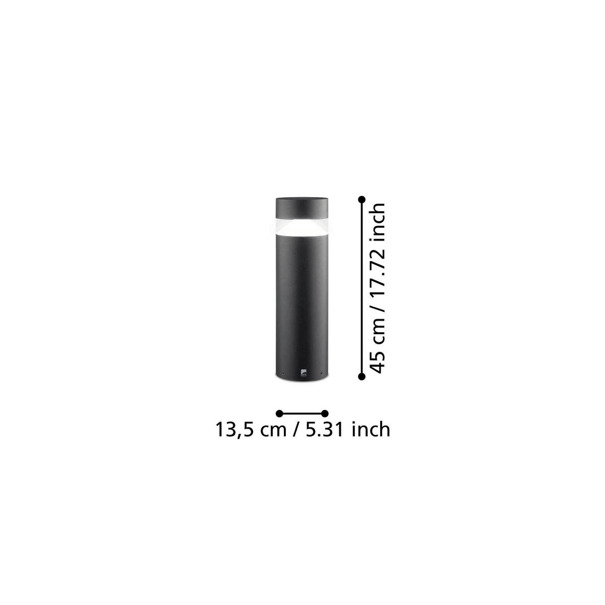 VENKOVNÍ LED SVÍTIDLO 13,5/45 cm - černá/průhledné, Design, kov/plast (13,5/45cm) - Eglo