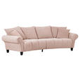 BIGSOFA Flachgewebe Rosa  - Schwarz/Rosa, KONVENTIONELL, Holz/Textil (290/78/115cm) - Carryhome