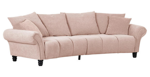 BIGSOFA Flachgewebe Rosa - Schwarz/Rosa, KONVENTIONELL, Holz/Textil (290/78/115cm) - Carryhome