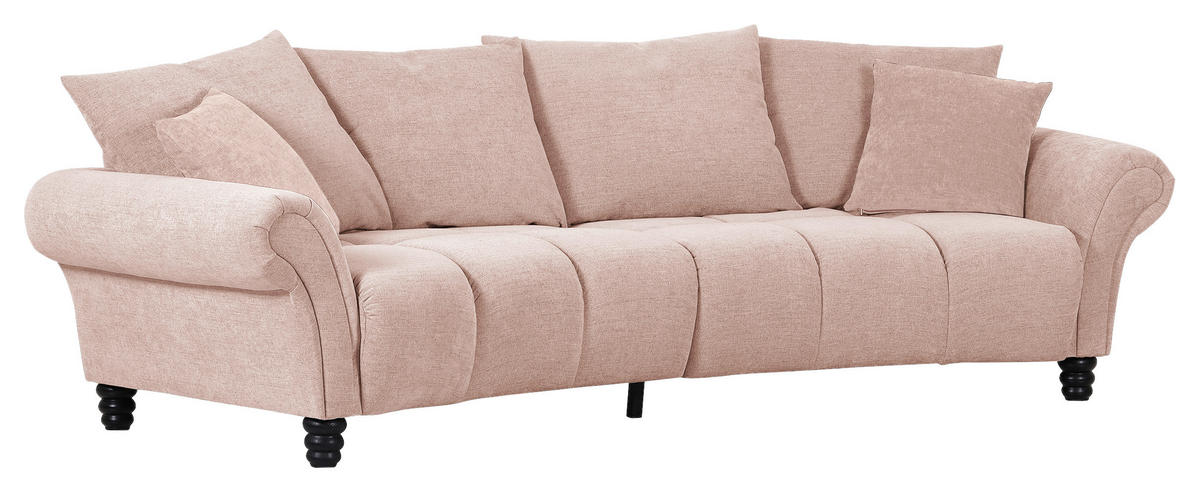 BIGSOFA Flachgewebe Rosa  - Schwarz/Rosa, KONVENTIONELL, Holz/Textil (290/78/115cm) - Carryhome