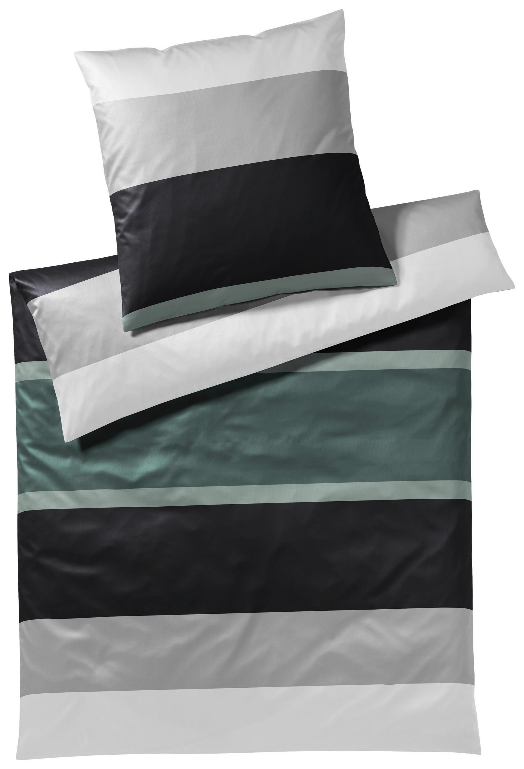 BETTWÄSCHE Mood Makosatin 200/220 cm  - Grau/Grün, Design, Textil (200/220cm) - Joop!