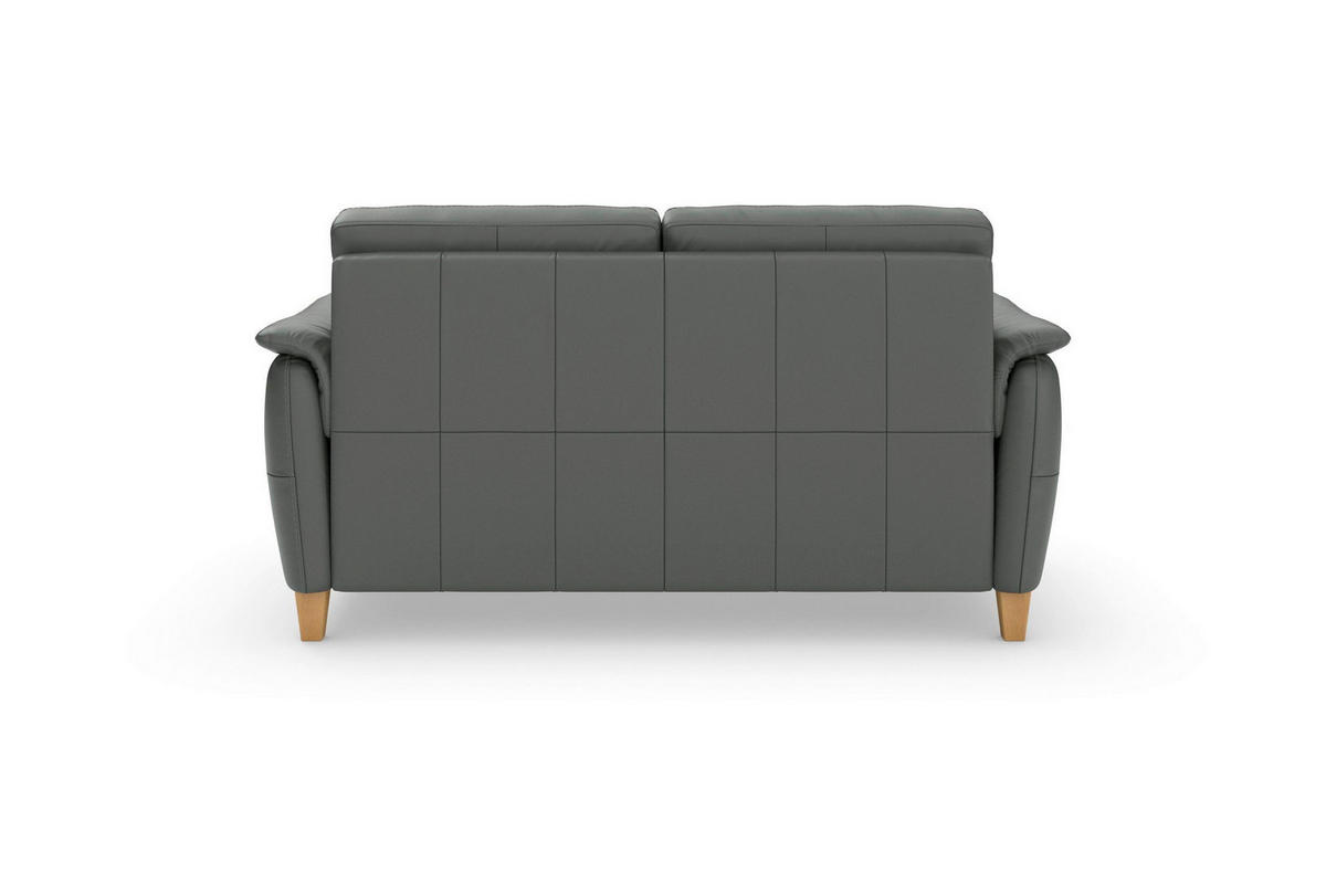 3-SITZER-SOFA Echtleder Anthrazit  - Eichefarben/Anthrazit, Basics, Leder/Holz (179/89/89cm) - Sit & More