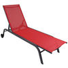 GARTENLIEGE 32/58/192 cm  - Rot, MODERN, Kunststoff/Textil (32/58/192cm) - Ambia Garden