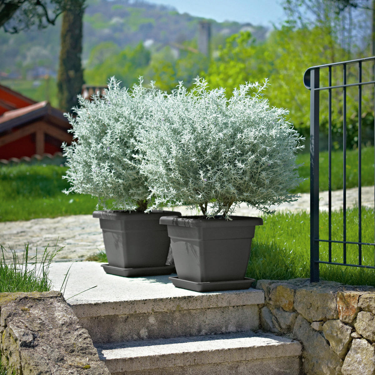 PFLANZENTOPF  - Anthrazit, Basics, Kunststoff (46/40/46cm)
