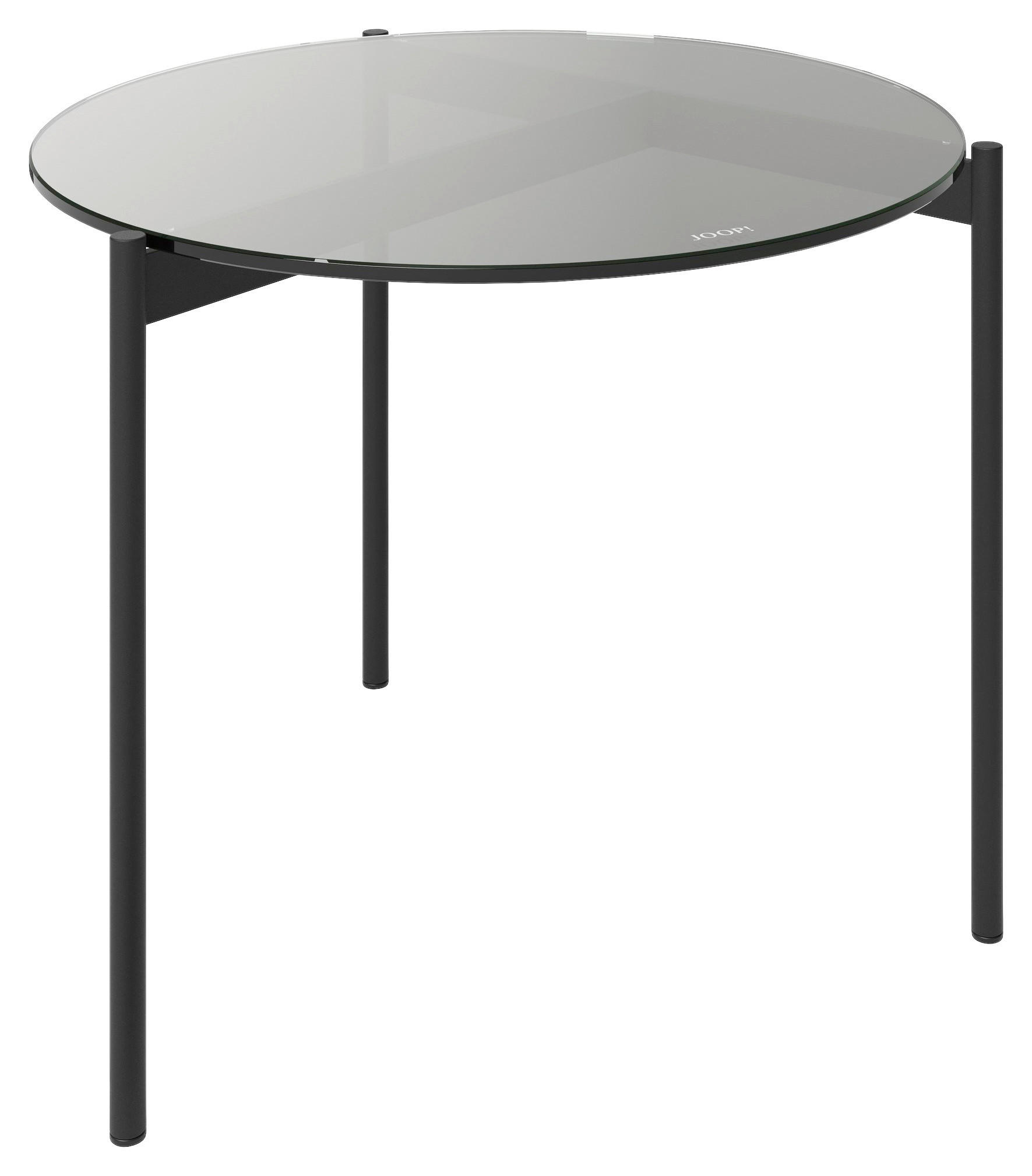 BEISTELLTISCH rund  - Anthrazit, Design, Glas/Metall (60/60/45cm) - Joop!