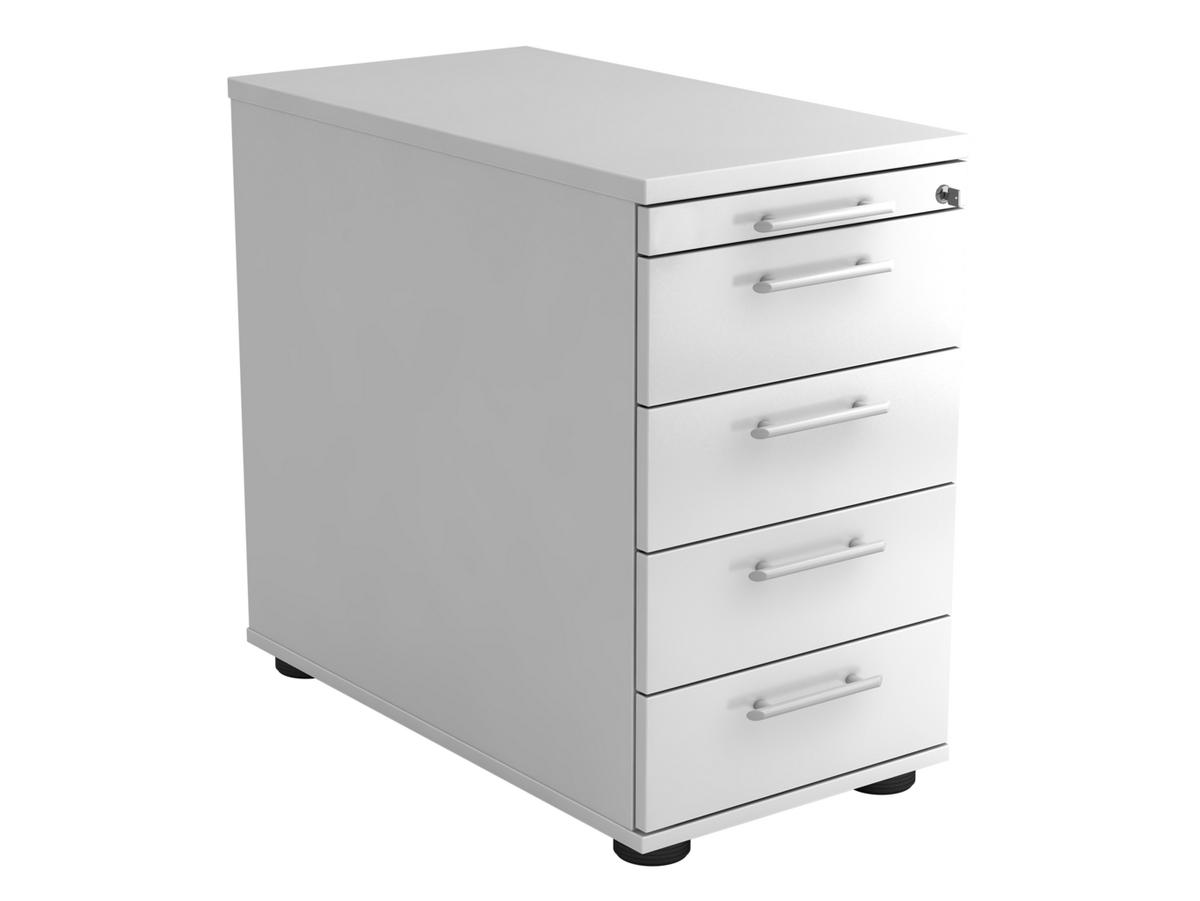 ANSTELLCONTAINER Weiß  - Silberfarben/Schwarz, KONVENTIONELL, Holzwerkstoff/Kunststoff (42,8/72-76/80cm) - Venda
