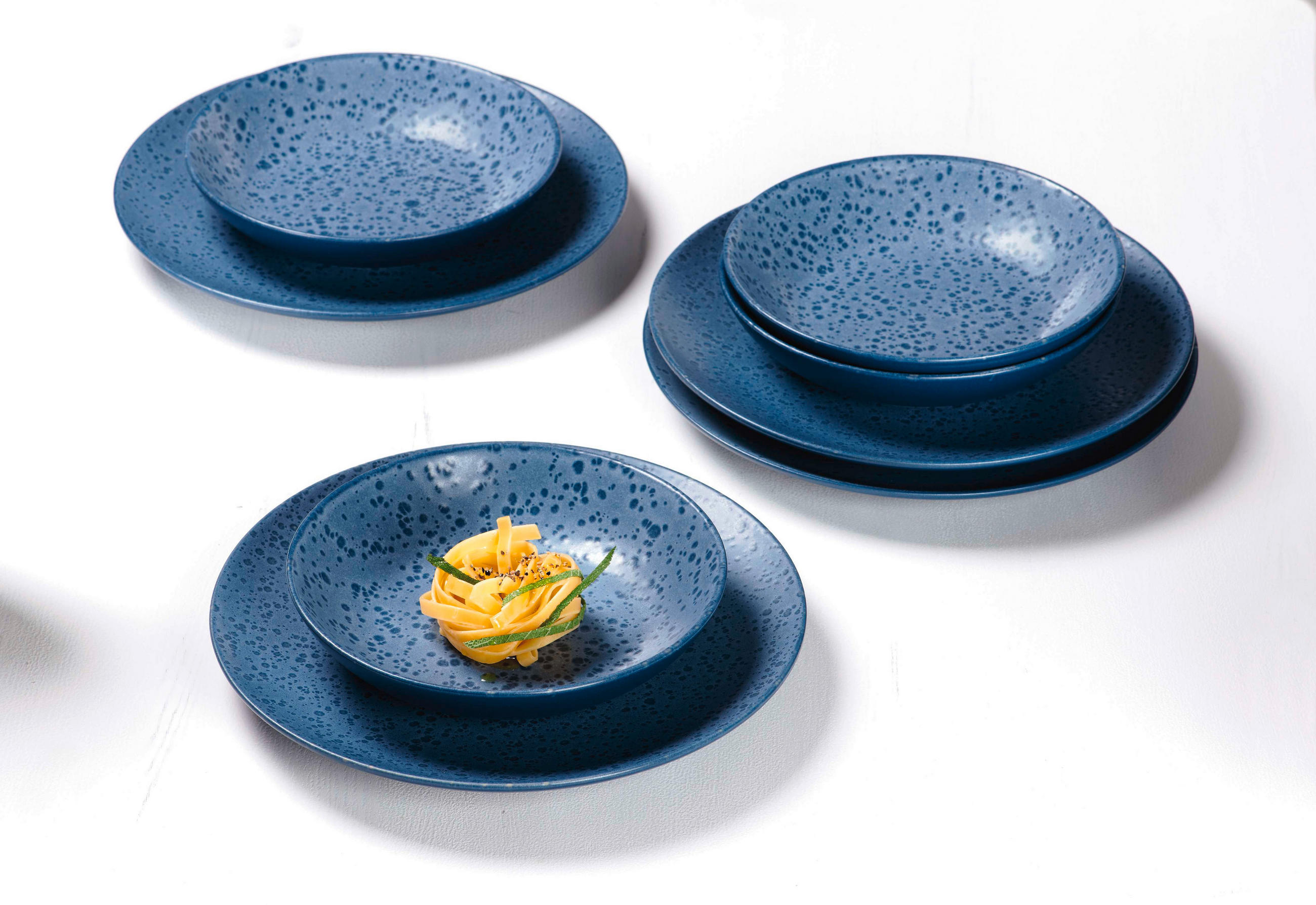 TAFELSERVICE Blau 8-teilig KITWE  - Blau, Trend, Keramik (29/17/29cm) - Ritzenhoff Breker