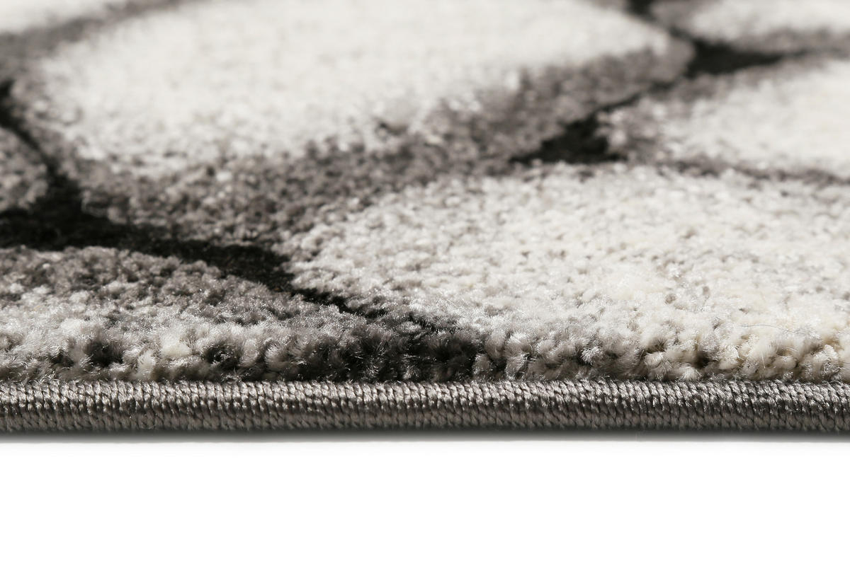 WEBTEPPICH 160/225 cm Stony Island Grau, Schwarz, Silberfarben  - Silberfarben/Schwarz, Design, Textil (160/225cm) - WECON HOME