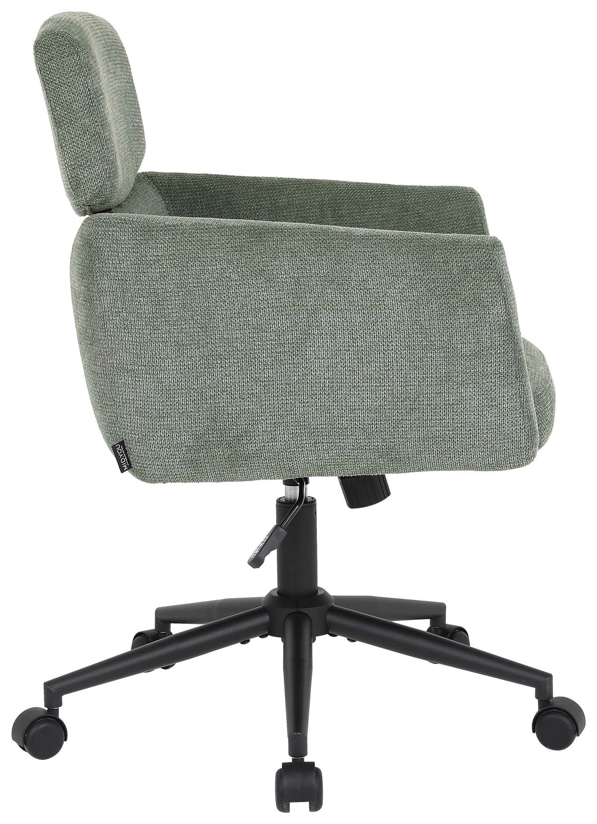 DREHSTUHL Mikrofaser Grün  - Schwarz/Grün, MODERN, Holz/Kunststoff (62/92/100/63cm) - MID.YOU