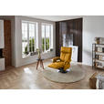 RELAXSESSEL in Leder Currygelb  - Currygelb/Edelstahlfarben, Design, Leder/Metall (78/112/85cm) - Cantus
