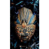 ALUMINIUMBILD 70/118 cm  - Blau/Goldfarben, Design, Kunststoff/Metall (70/118cm)