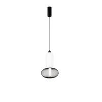 LED-PENDELLEUCHTE 25/215 cm  - Schwarz/Weiß, Trend, Glas/Metall (25/215cm)