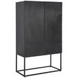 HIGHBOARD Mangoholz vollmassiv Schwarz  - Schwarz, Design, Holz/Metall (90/150/45cm) - Ambia Home