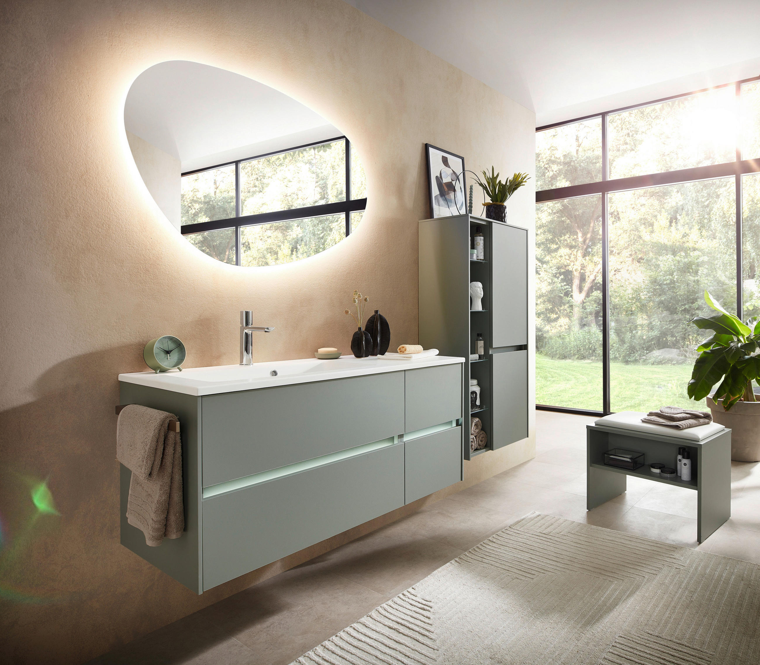 BADEZIMMERSPIEGEL 98/70/3,2 cm  - Grau, LIFESTYLE, Glas (98/70/3,2cm) - Sadena