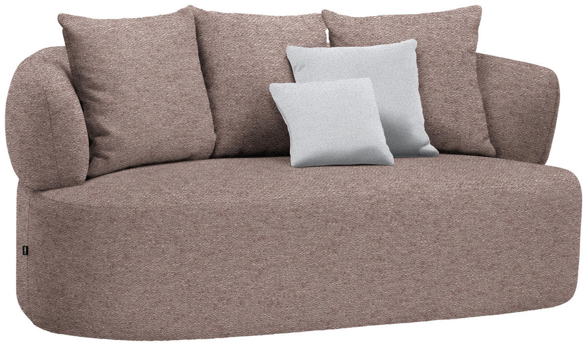2-SITZER-SOFA in Chenille Rotbraun  - Rotbraun/Hellgrau, MODERN, Kunststoff/Textil (177/86/105cm) - Hom`in