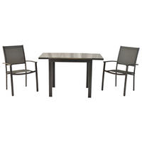 GARTENSET Aluminium  - Graphitfarben/Grau, MODERN, Textil/Metall - Gardenson
