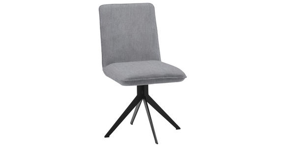 STUHL Webstoff Schwarz, Grau - Schwarz/Grau, Design, Textil/Metall (46,5/87/64cm) - Voleo
