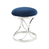 HOCKER in Metall, Textil Blau, Silberfarben  - Blau/Silberfarben, Trend, Textil/Metall (40/49/40cm) - Kayoom