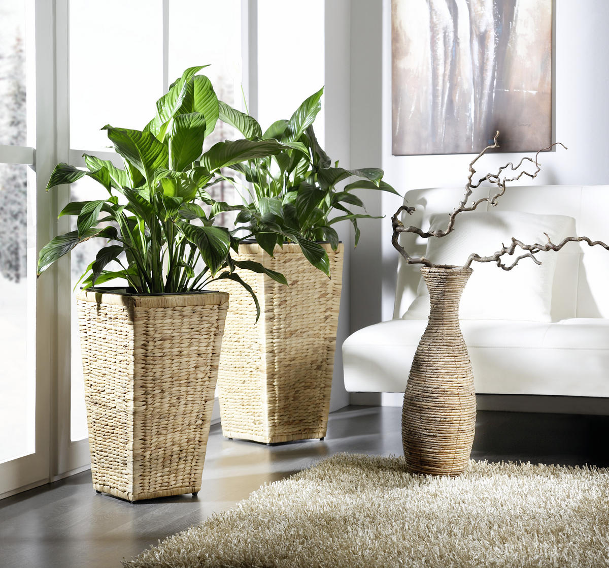 PFLANZENTOPF - Naturfarben, Lifestyle, Naturmaterialien (35/32/62cm) - Landscape