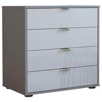 KOMÓD 80/70/43 cm  - krómszínű/fekete, Konventionell, faalapú anyag/Üveg (80/70/43cm) - Dieter Knoll
