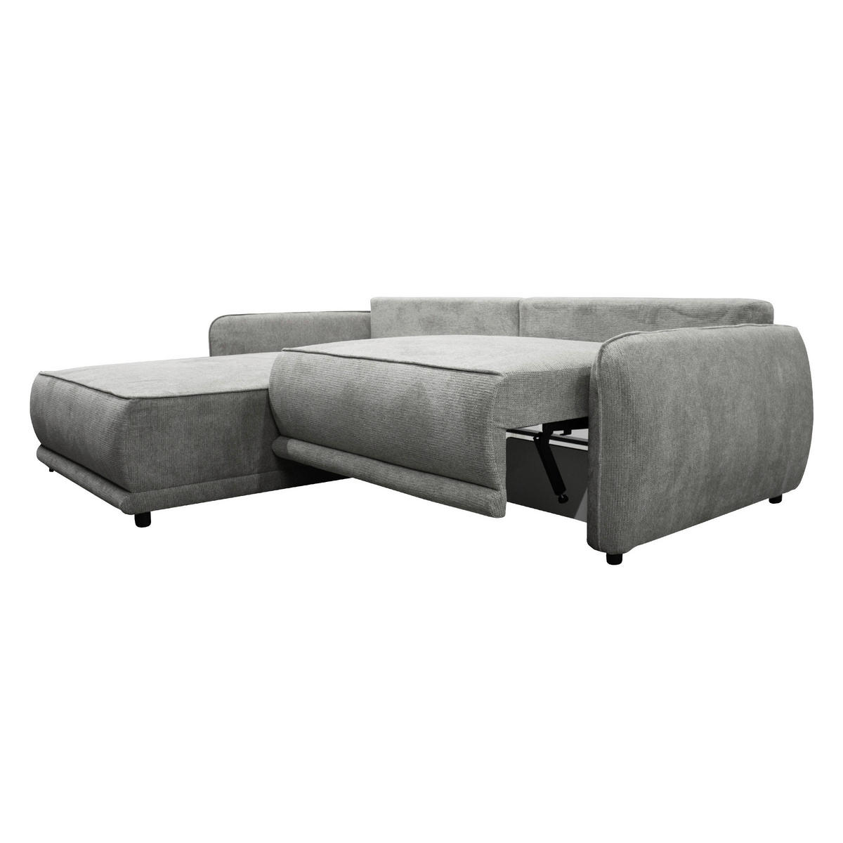 ECKSOFA in Struktur Grau  195/264 cm  - Beige/Schwarz, Design, Kunststoff/Textil (195/264cm) - MID.YOU