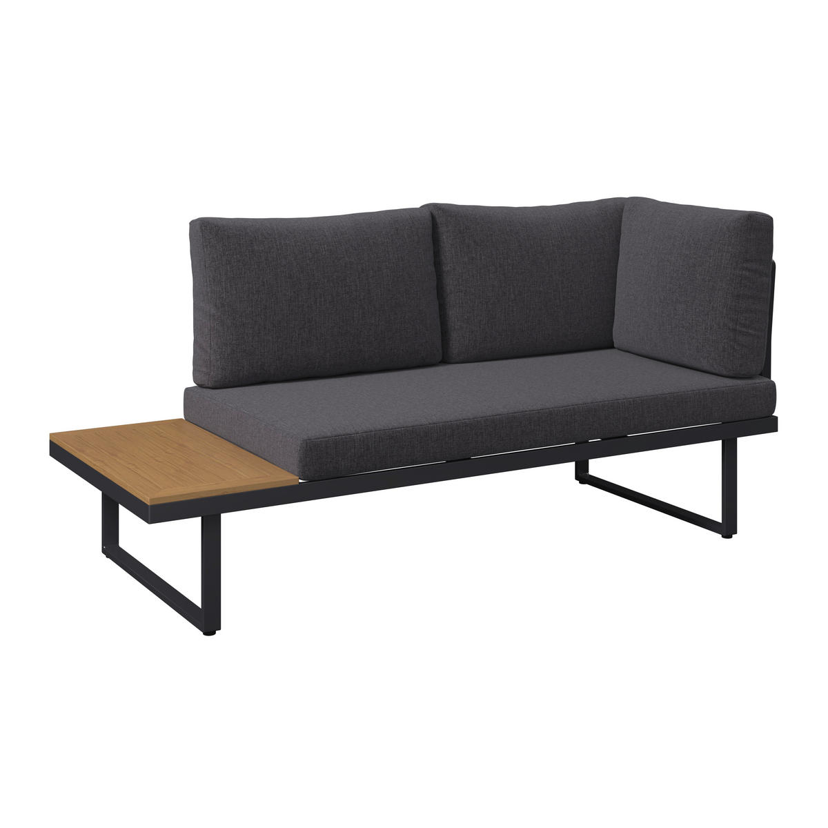 LOUNGEGARNITUR Aluminium, Stahl  - Dunkelgrau/Naturfarben, MODERN, Kunststoff/Textil - Ambia Garden