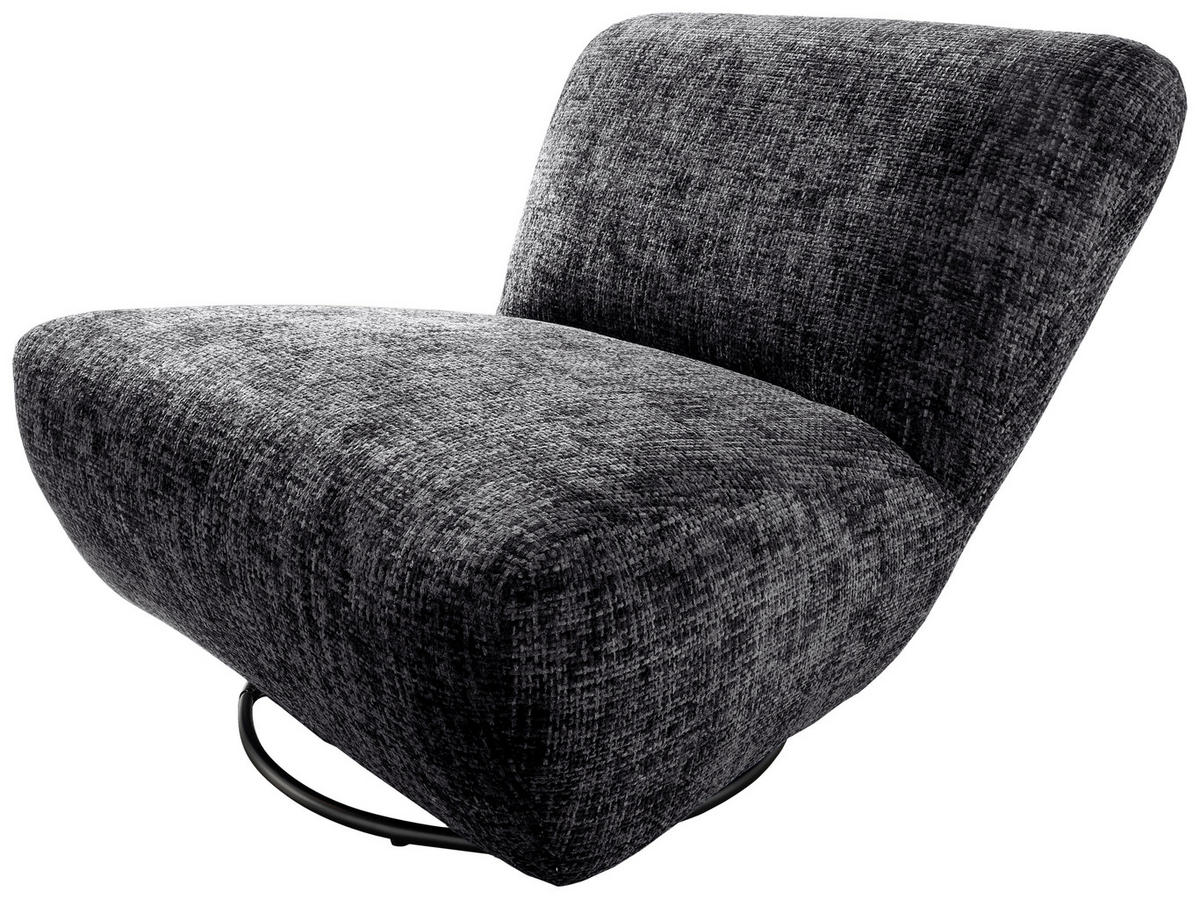 XXL-SESSEL in Struktur Schwarz  - Schwarz, Trend, Textil/Metall (95/77/94cm) - Livetastic