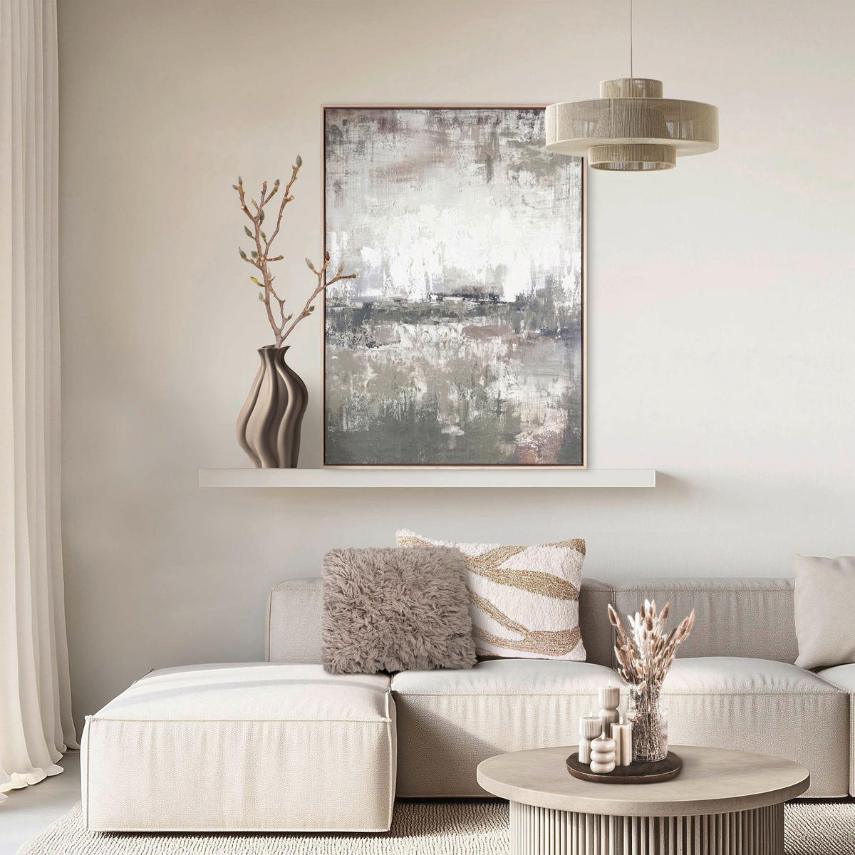LEINWANDBILD Abstraktes Grau  - Grau, Design, Holzwerkstoff (78/100cm) - Reinders!