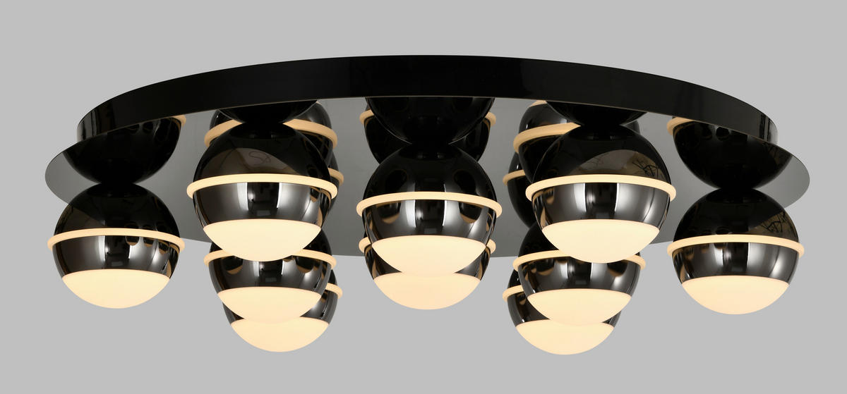 LED-DECKENLEUCHTE Biarritz 60/60/14 cm  - Schwarzchrom, Basics, Kunststoff/Metall (60/60/14cm)