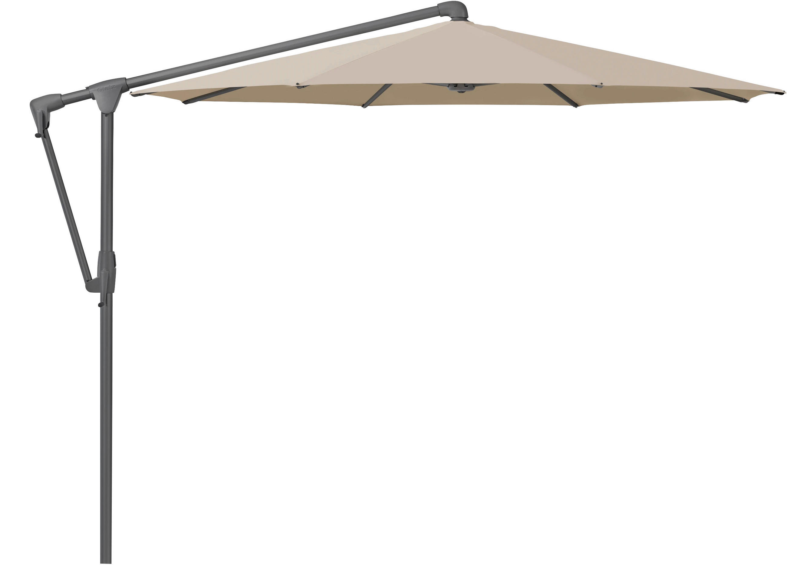 AMPELSCHIRM 330 cm Hellbraun  - Hellbraun/Anthrazit, Design, Textil/Metall (330/330cm) - Glatz