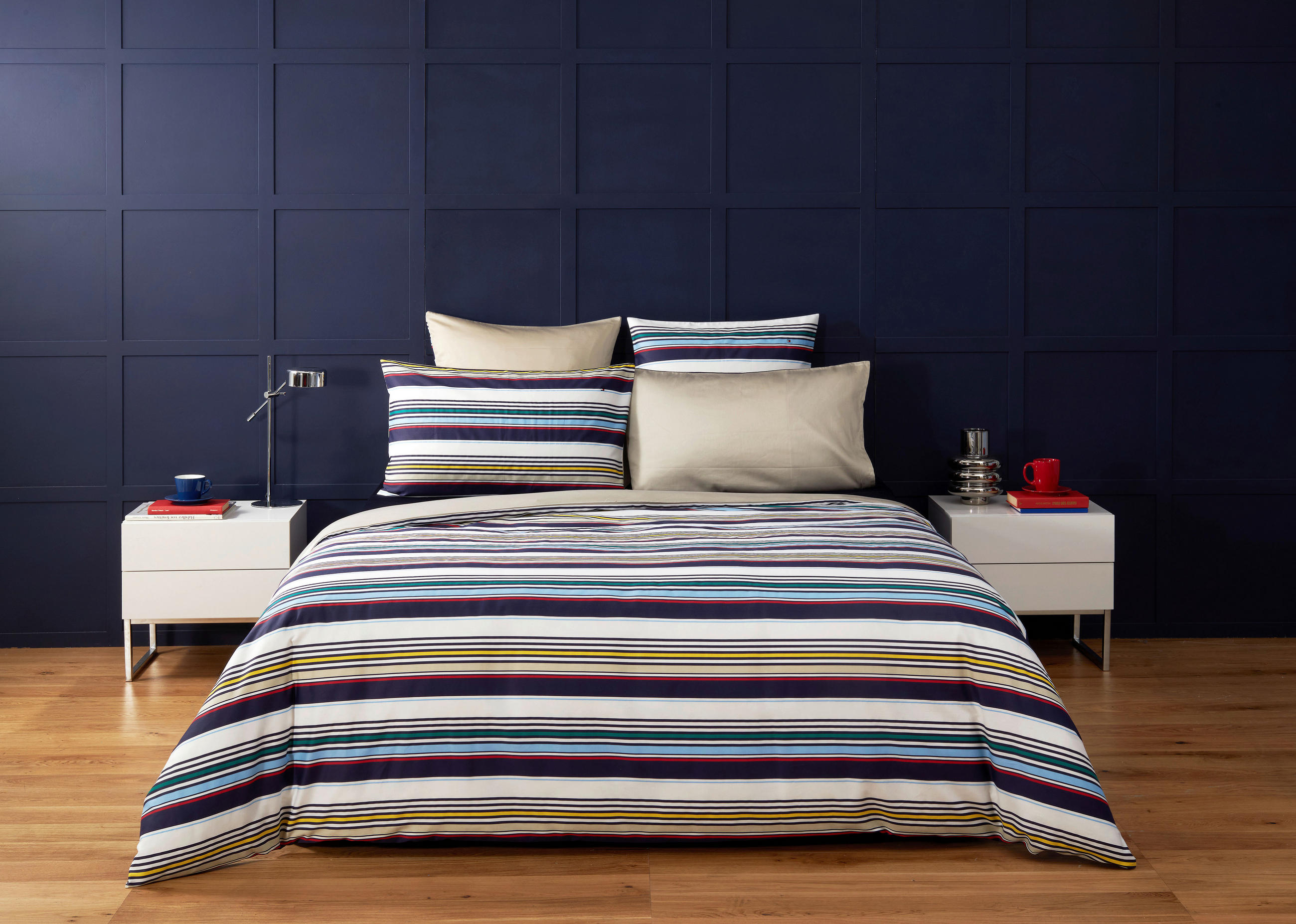 POSTELJINA 240/220 cm  ATHLETIC STRIPE  - siva, Konvencionalno, tekstil (240/220cm) - Tommy Hilfiger