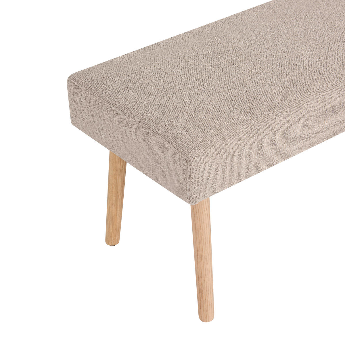 SITZBANK 98/42/40 cm Fleece Braun, Eichefarben Eiche massiv  - Eichefarben/Braun, KONVENTIONELL, Holz/Textil (98/42/40cm) - VanDerken